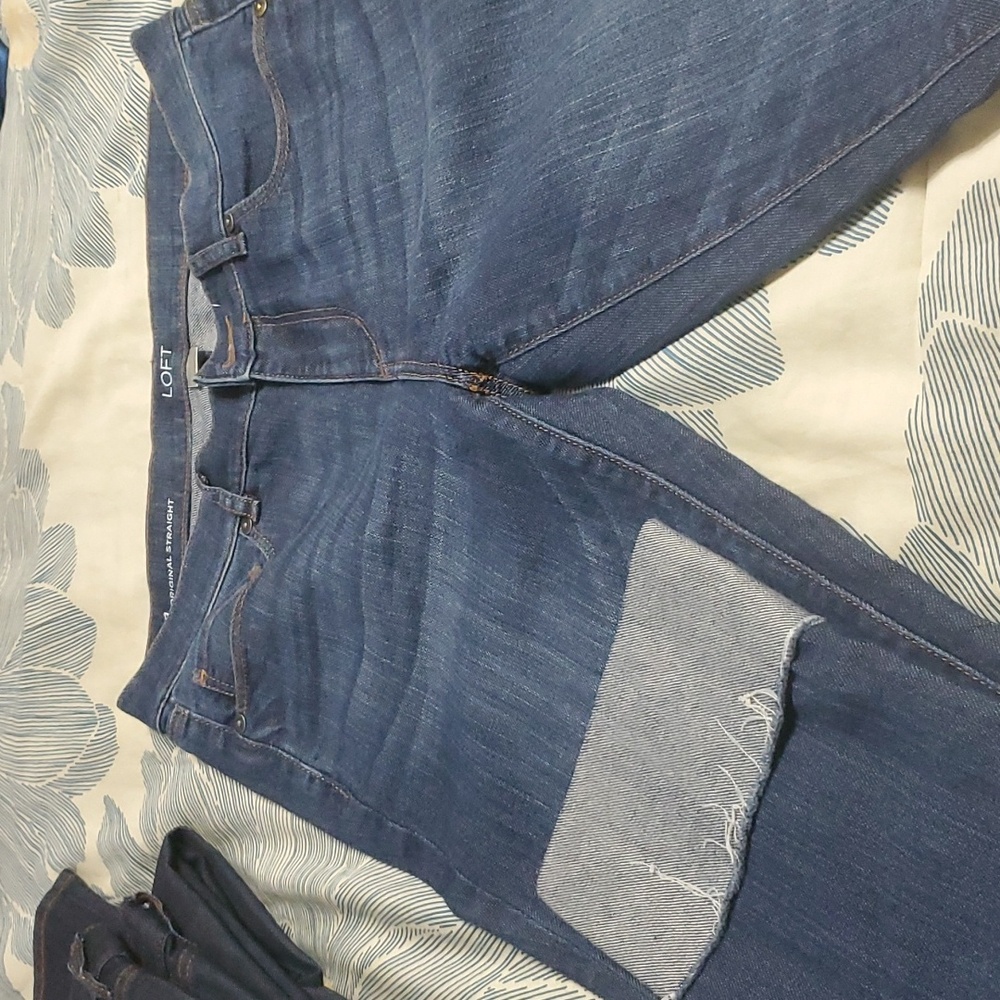 Loft straight cuffed jeans